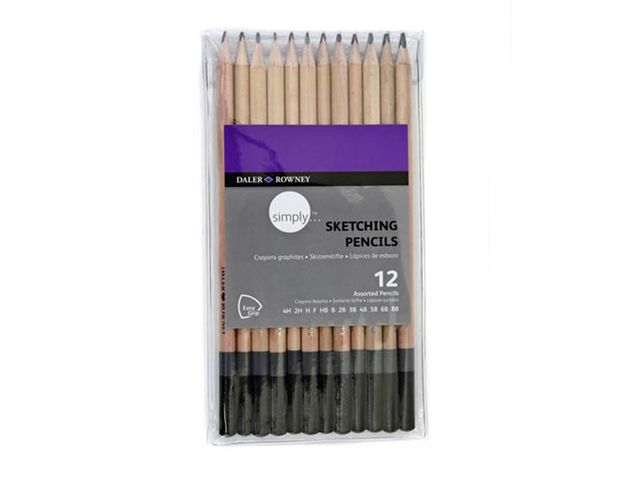 Obrázek produktu Sada skicovacích tužek Simply 12 ks, mix tvrdostí