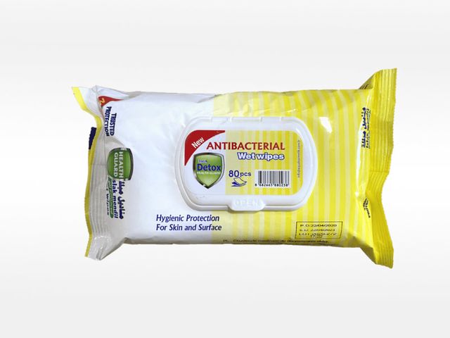 Obrázek produktu Ubrousky antibakteriální Fresh Detox 80 ks, žluté