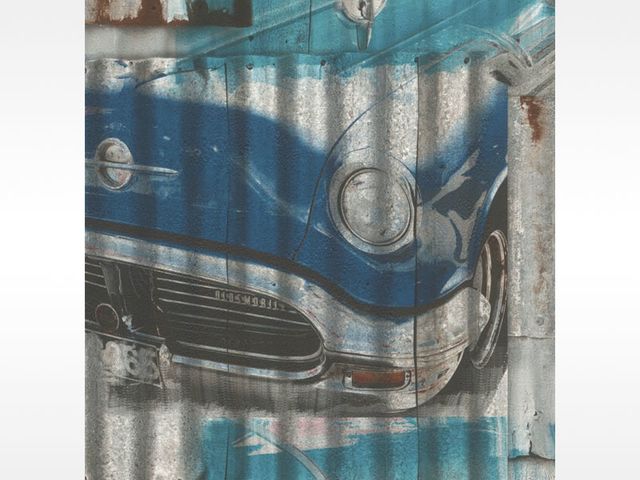 Obrázek produktu Tapeta papírová Rasch modrá auta