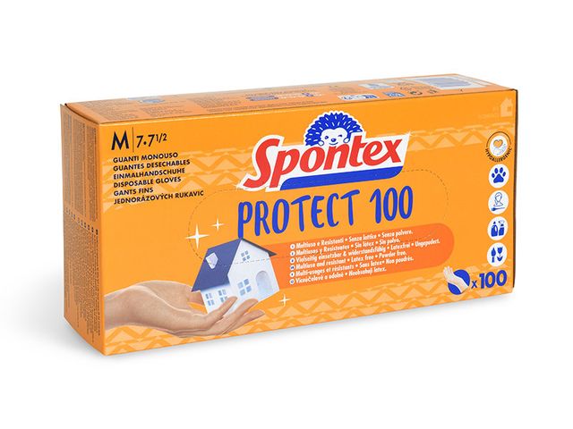Obrázek produktu Rukavice vinylové Spontex Protect, 100 ks, M