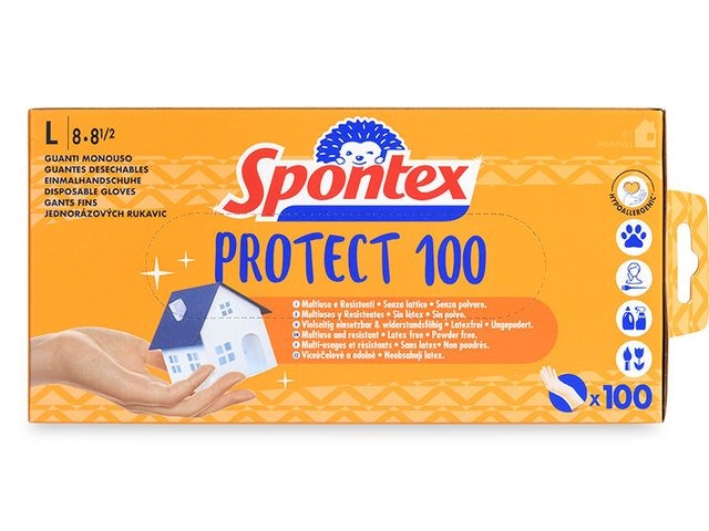 Obrázek produktu Rukavice vinylové Spontex Protect, 100 ks, L
