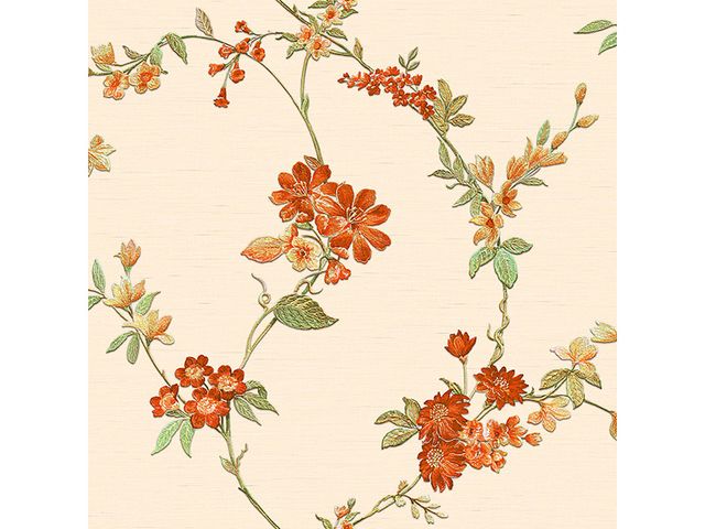 Obrázek produktu Tapeta vliesová FT221211 oranž.květ na béž.podkladu