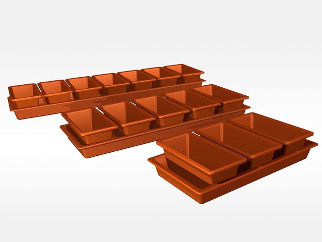 Obrázek produktu Set truhlíků 3ks s podmiskou Minigarden 40cm, terakota