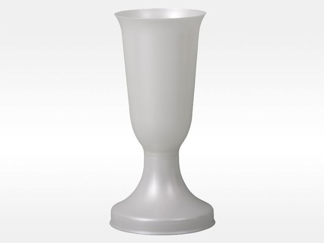 Obrázek produktu Váza hřbitovní plastová Adonis, těžké dno, pr.15, výška 30 cm, bílá perleť