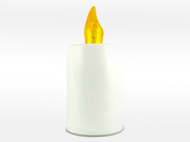 Obrázek produktu Hřbitovní LED svíčka, bílá, žlutý plamen, 2xAA součástí
