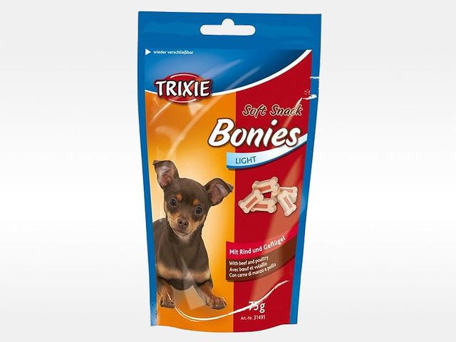 Obrázek produktu Pamlsky Soft Snack BONIES Light - měkké kostičky hovězí/krůta 75 g