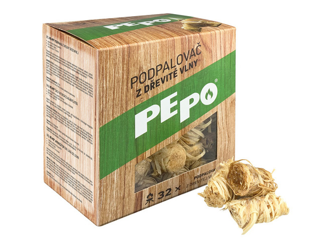 Obrázek produktu PE-PO podpalovač z dřevité vlny 32 ks