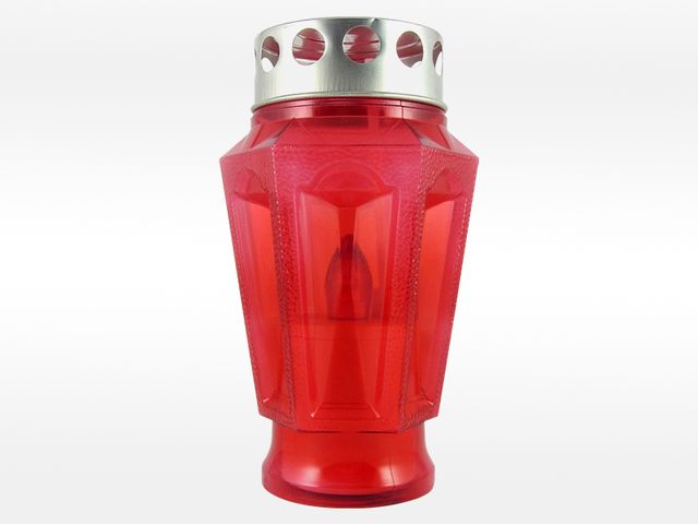 Obrázek produktu Svíčka hřbitovní LED malá, výška 16cm, červená, 2xAA součástí
