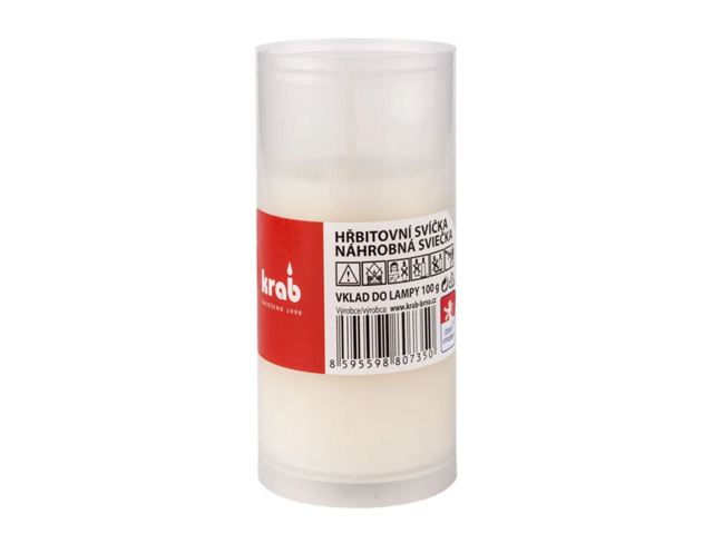 Obrázek produktu Svíčka hřbitovní bez víčka vklad 100g, 35 hodin bílá