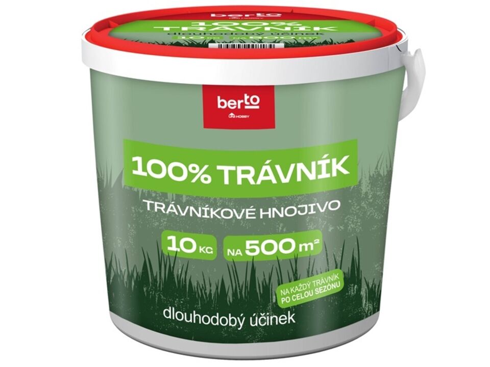 Hnojivo Berto trávníkové 100% trávník 10kg. EAN: 8592542008184