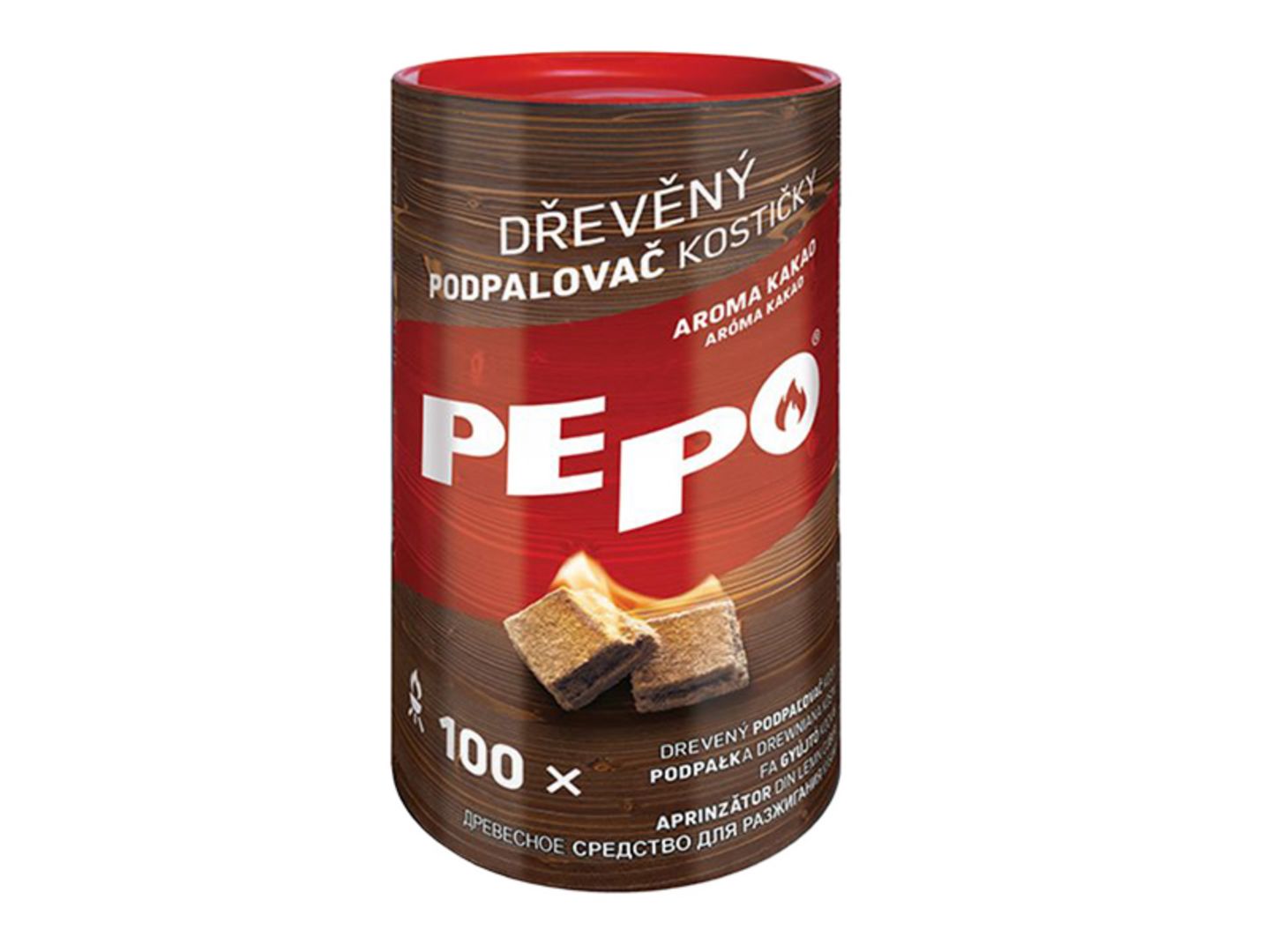 PE-PO dřevěný podpalovač kostičky 100 ks FSC