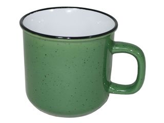 Hrnek keramický plecháček tm.zelený, 450ml