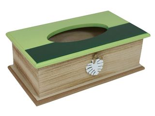 Box dekorační na papírové ubrousky zelený 28x16cm