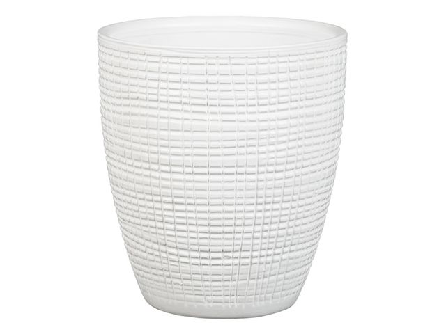 Obrázek produktu Obal keramický Panna pro orchideje pr.15/866 bílý vroubkované kostky