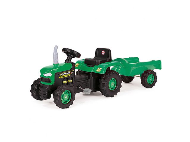 Obrázek produktu Traktor dětský šlapací s vlečkou, zelený