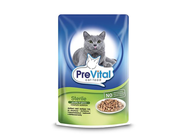 Obrázek produktu Kapsička PreVital kočka steril. drůbeží v omáčce 100g