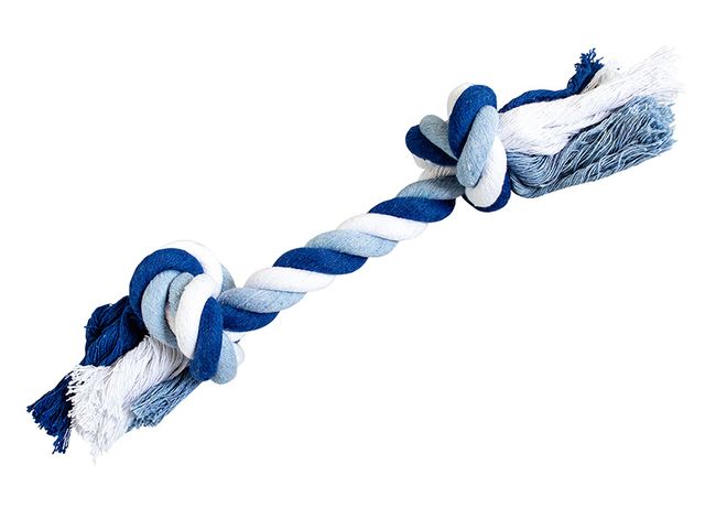Obrázek produktu Uzel bavlněný HipHop 2knoty 25 cm / 75 g, tm.modrá, modrá, bílá