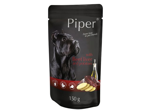 Obrázek produktu Kapsička pro psy PIPER s hovězími játry a bramborami 150 g