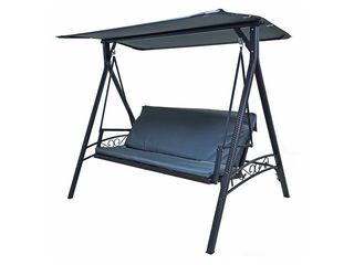 Houpačka RATTAN s poduškou - černá