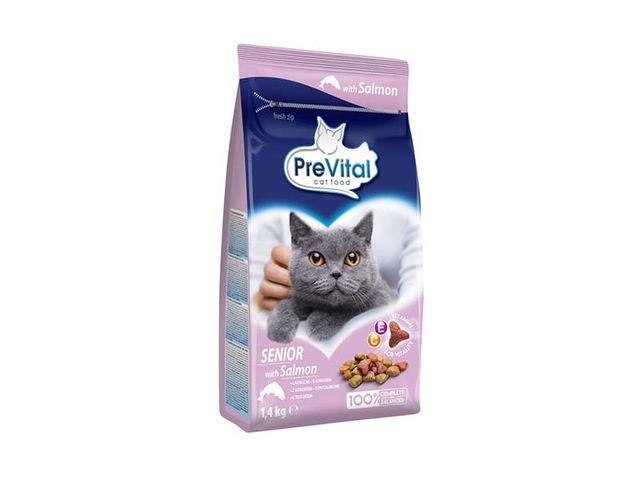 Obrázek produktu Granule pro kočky PreVital Senior losos 1,4kg