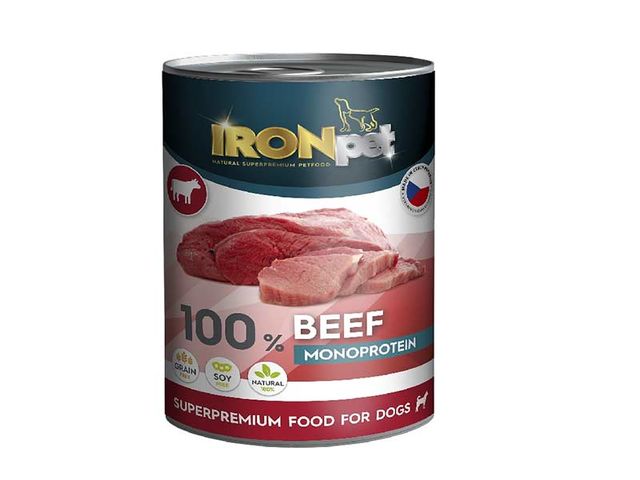 Obrázek produktu Konzerva IRONpet Dog Beef (Hovězí) 100% Monoprotein 400g