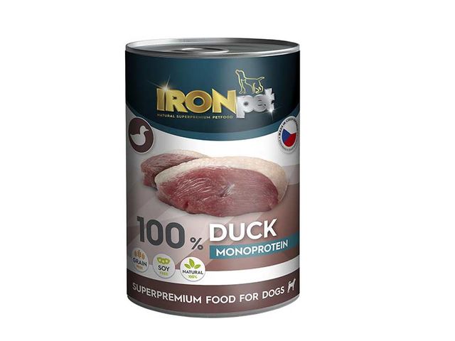 Obrázek produktu Konzerva IRONpet Dog Duck (Kachní) 100% Monoprotein 400 g