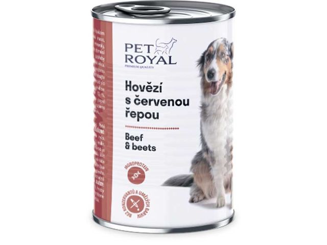 Obrázek produktu Konzerva Pet Royal hovězí s červenou řepou 400g