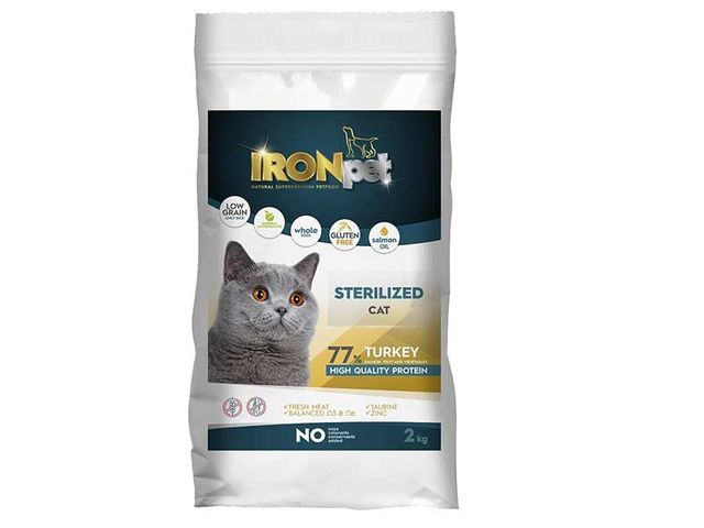 Obrázek produktu Granule pro kočku IRONpet Sterilized krůtí 2kg