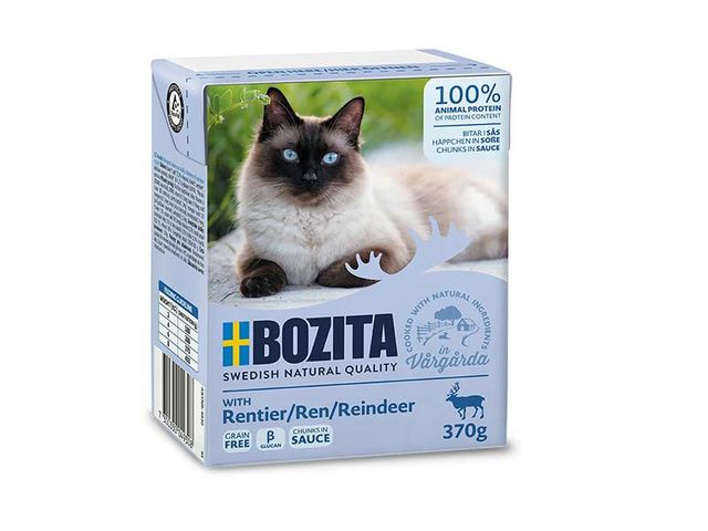 Obrázek produktu Krmivo pro kočky Bozita cat chunks in gravy with reindeer (se sobím) 370g
