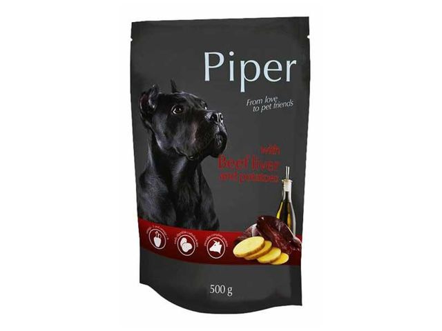 Obrázek produktu Kapsička pro psy PIPER s hovězími játry a bramborami 500g