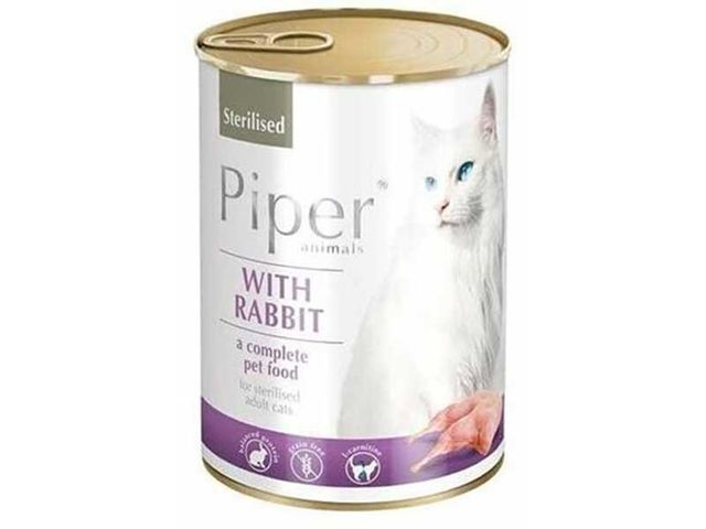 Obrázek produktu Konzerva pro sterilizované kočky PIPER s králíkem, 400g
