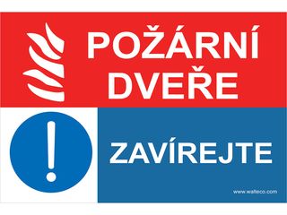 Fólie - Požární dveře, zavírejte