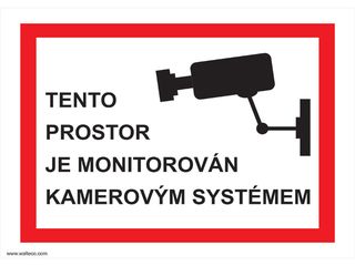 Plast - Tento prostor je monitorován kamerovým systémem