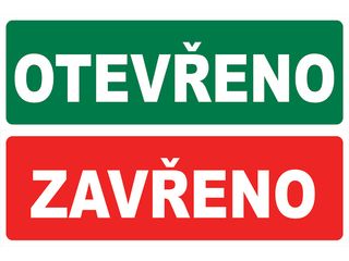 Plast 2 mm - Otevřeno / Zavřeno