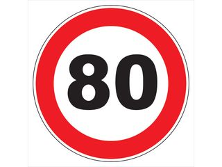 Samolepka - Omezení rychlosti 80 km