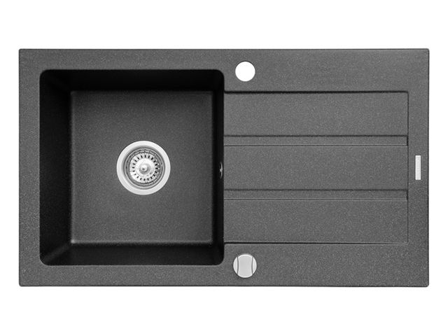 Obrázek produktu Dřez granitový Athena 76x44, 1B1D, černý + dávkovač