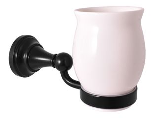 Držák kartáčků keramika Morava, černá matná