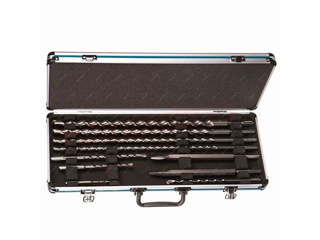 Obrázek produktu Sada vrtáků a sekáčů SDS-Plus v AL kufru, 10 ks Makita