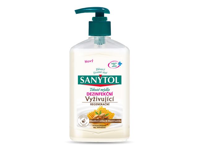 Obrázek produktu Sanytol tekuté mýdlo dezinfekční mandlové mléko a mateří kašička 250 ml