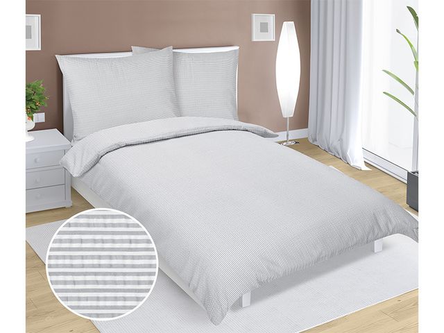 Obrázek produktu Povlečení krep 80/904 140x200, 70x90 šedý proužek