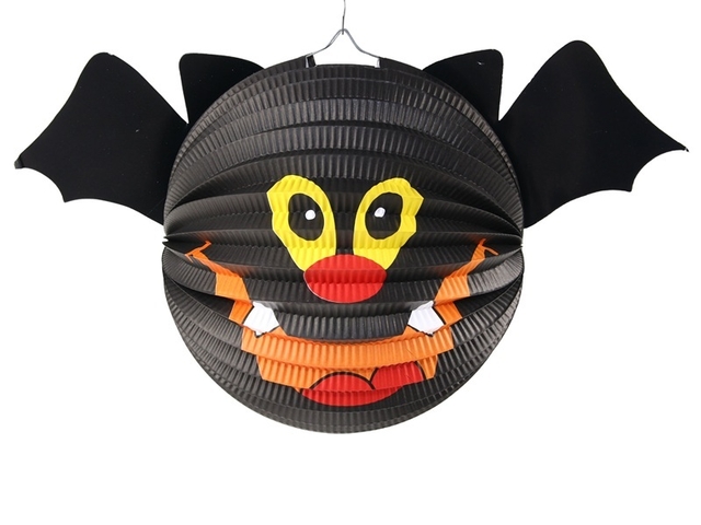 Obrázek produktu Lampion netopýr s LED světlem pr.25cm černý