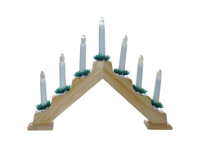Obrázek produktu Svícen el. vánoční jehlan přírodní, 7 svíček