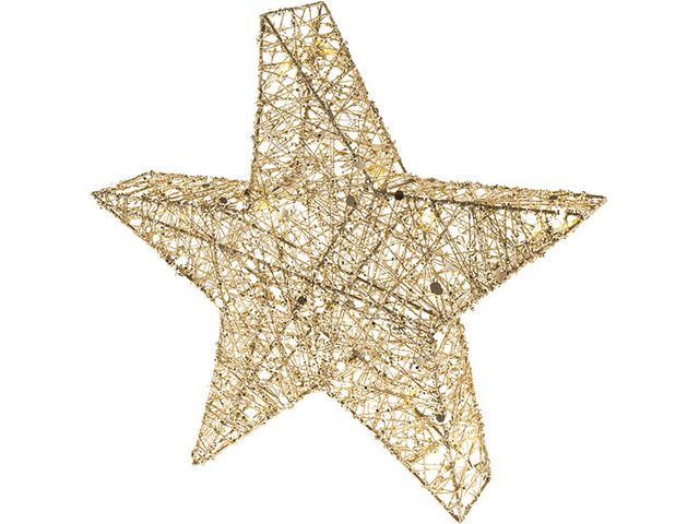 Obrázek produktu Vánoční LED dekorace, hvězda z bavlněné příze, 40 cm, se třpytkami, na baterie