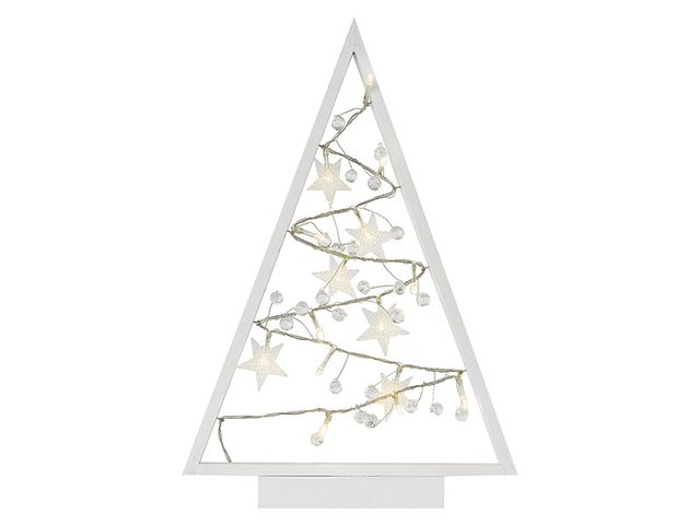 Obrázek produktu Vánoční LED dekorace, strom dřevěný, 40cm, na baterie, teplá bílá, vnitřní