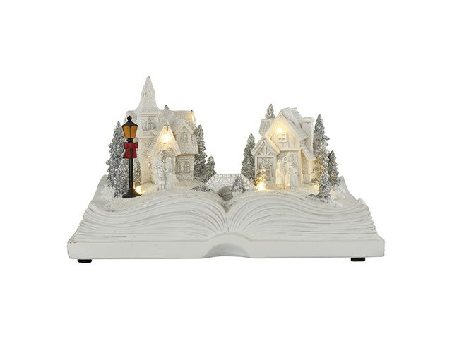 Obrázek produktu Vánoční LED dekorace, vánoční kniha, 22x15,5x12,5cm, na bat., tep. bílá, vnitřní