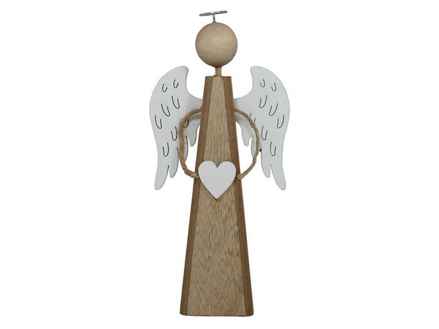 Obrázek produktu Dekorace anděl natur se srdcem 25cm