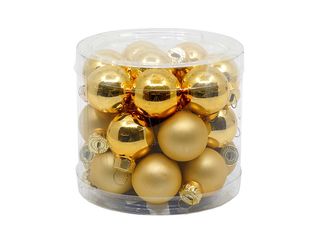 Kouličky skleněné 24 ks, 2,5cm, lesk/mat, zlaté