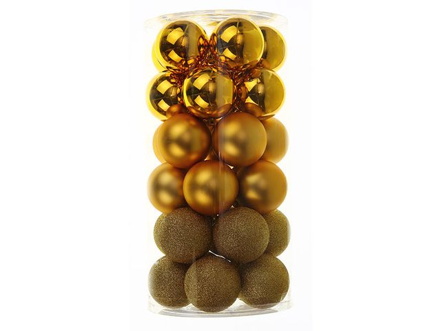 Obrázek produktu Koule plast. sada 30ks pr. 6cm mix zlaté