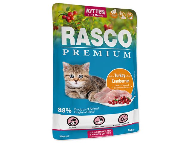 Obrázek produktu Kapsička Rasco Premium Cat Kitten Turkey in Gravy 85g