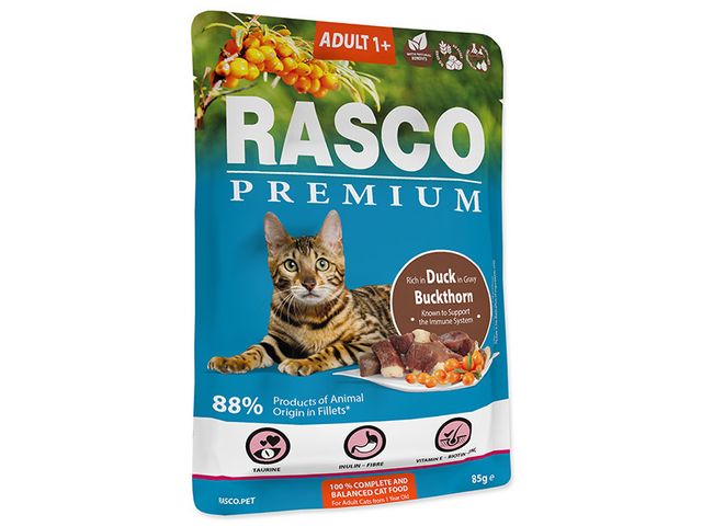 Obrázek produktu Kapsička Rasco Premium Cat Adult Duck in Gravy 85g